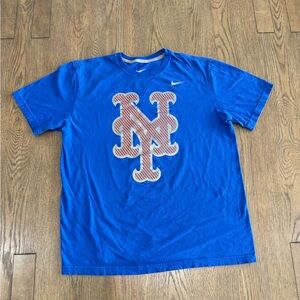 Nike New York Mets T Shirt Large Blue MLB Baseball Graphic Tee